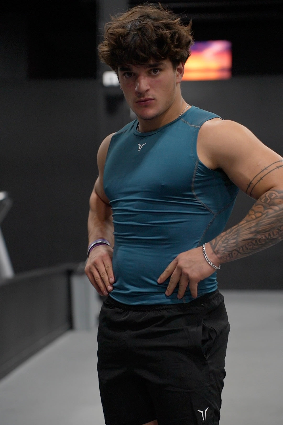 Alpha Compression Tank (Black-Teal-White) Combo