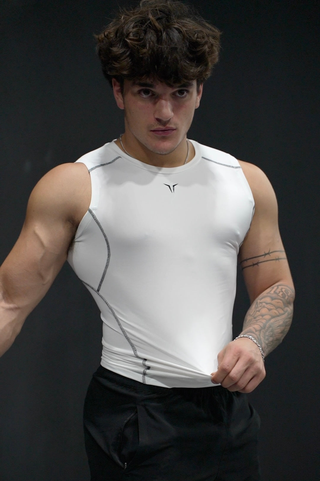 2 in 1 Combo - White Alpha Compression Tank and Onion Flex Arm Tank